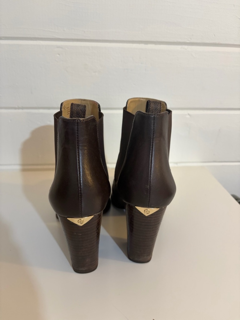 Michael Kors Dark Brown Leather Chelsea Ankle Boots - Picture 2 of 4